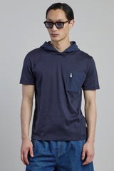 T-SHIRT CON CAPPUCCIO COTONE E NYLON