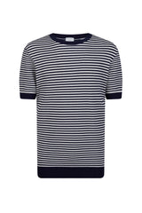 STRIPED COTTON CREW NECK SWEATER