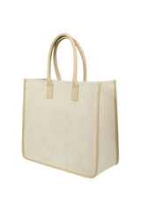 PRINTED SUPER CANVAS COTTON AND LEATHER BAG