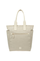BORSA TELA COTONE E PELLE VITELLO