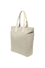 BORSA TELA COTONE E PELLE VITELLO