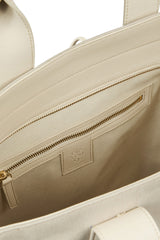 BORSA TELA COTONE E PELLE VITELLO