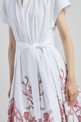 COTTON POPLIN DRESS WITH EMBROIDERY