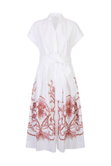 COTTON POPLIN DRESS WITH EMBROIDERY