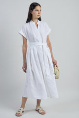 LINEN DRESS WITH EMBROIDERY