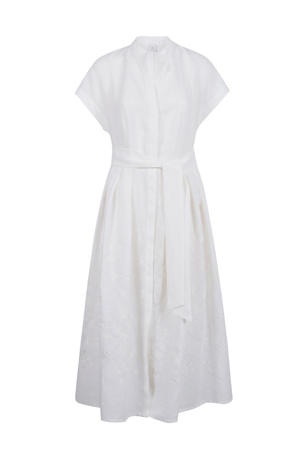white christmas dresses Lorena Cotton Midi Dress / White | Meshki main image 0