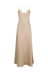 PLAIN LUREX LINEN DRESS