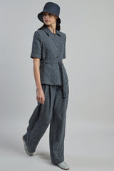 SINGLE-BREASTED WOOL LINEN JACKET