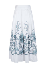 COTTON POPLIN SKIRT WITH EMBROIDERY