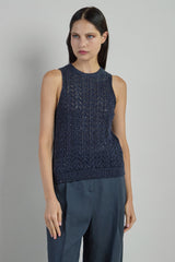 MAGLIA SMANICATA COTONE LINO