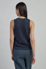 MAGLIA SMANICATA COTONE LINO