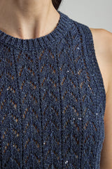MAGLIA SMANICATA COTONE LINO