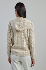 FULL ZIP COTTON LINEN SWEATER
