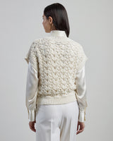 MAGLIA SMANICATA LINO SETA
