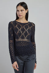 CREW NECK LINEN SILK SWEATER