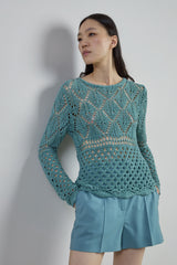 MAGLIA GIROCOLLO LINO SETA