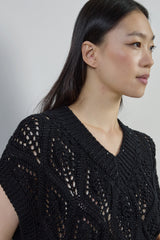 MAGLIA SCOLLO V COTONE LINO