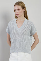 MAGLIA SCOLLO V LINO COTONE SETA