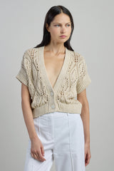 CARDIGAN LINO COTONE SETA