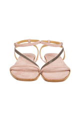 SUEDE SANDALS WITH RHINESTONE