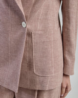DOUBLE-BREASTED LINEN, WOOL AND SILK JACKET