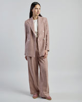 DOUBLE-BREASTED LINEN, WOOL AND SILK JACKET