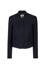 GIACCA MONOPETTO LINO COTONE SETA CON PARTI IN MAGLIA