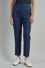 PANTALONE SLIM LINO LANA SETA