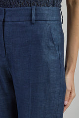 PANTALONE SLIM LINO LANA SETA