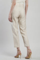 PANTALONE SLIM LANA SETA LINO MICRO SPINA