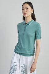 POLO IN MAGLIA LANA 14 MICRON CON CONTRASTO