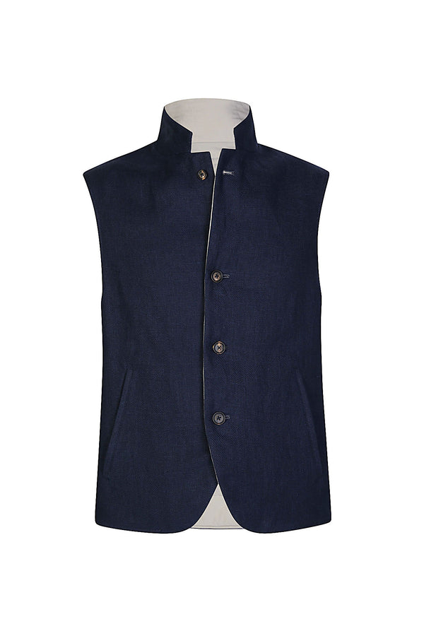 Reversible cashmere and silk vest