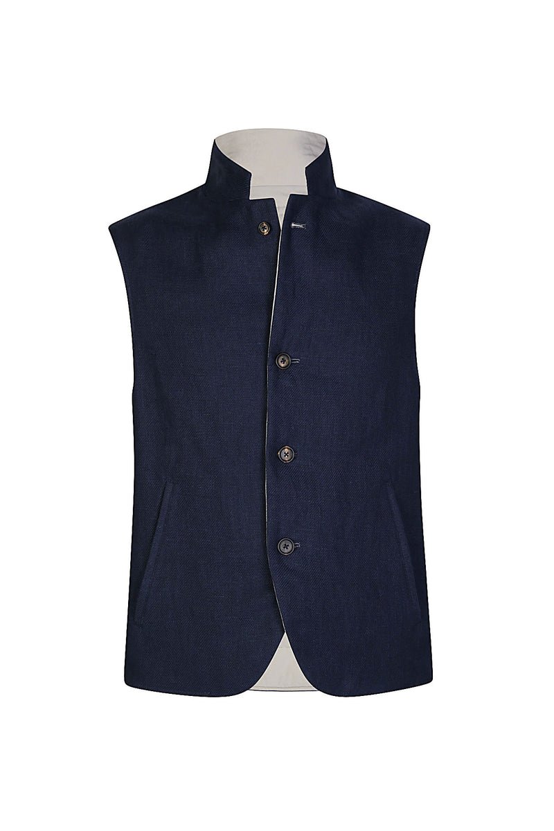 Reversible cashmere and silk vest