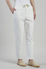 PLAIN COTTON ELASTANE TROUSERS