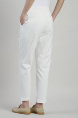 PLAIN COTTON ELASTANE TROUSERS