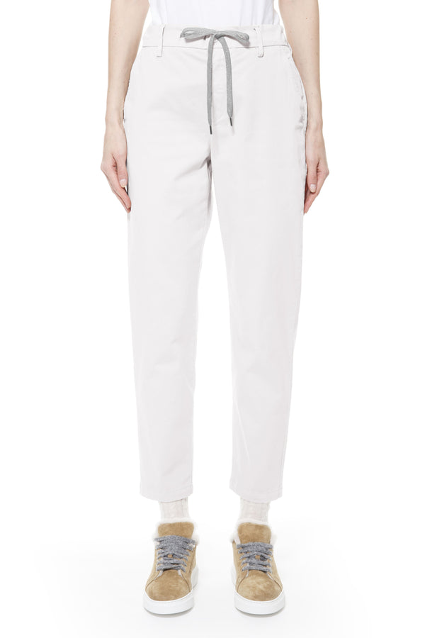 PLAIN COTTON ELASTANE TROUSERS