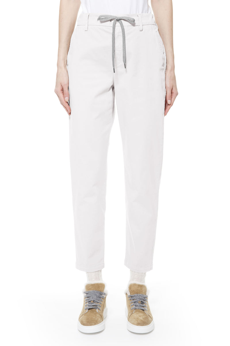 PLAIN COTTON ELASTANE TROUSERS